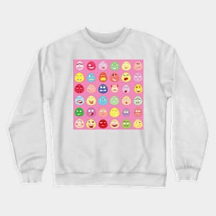 Cute emojis with a pink background Crewneck Sweatshirt